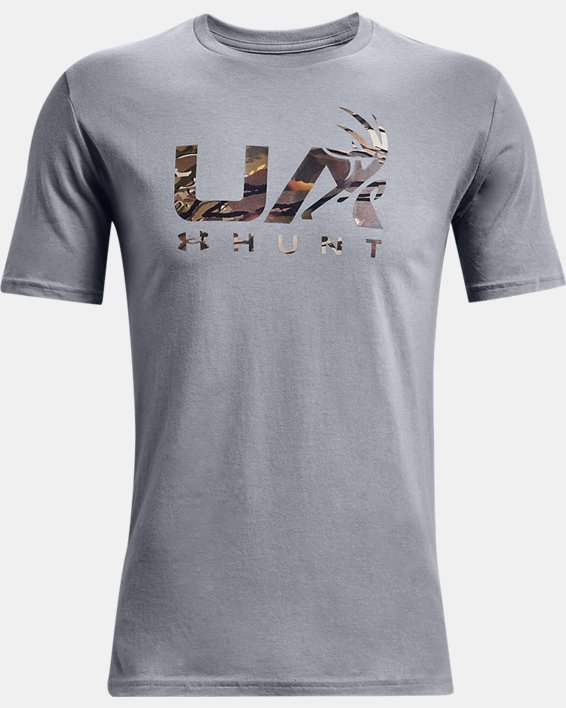 Men's UA Antler Hunt Logo T-Shirt, Gray, pdpMainDesktop image number 4